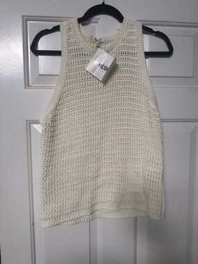 Madewell Cream Crochet Knit Tank